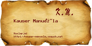 Kauser Manuéla névjegykártya